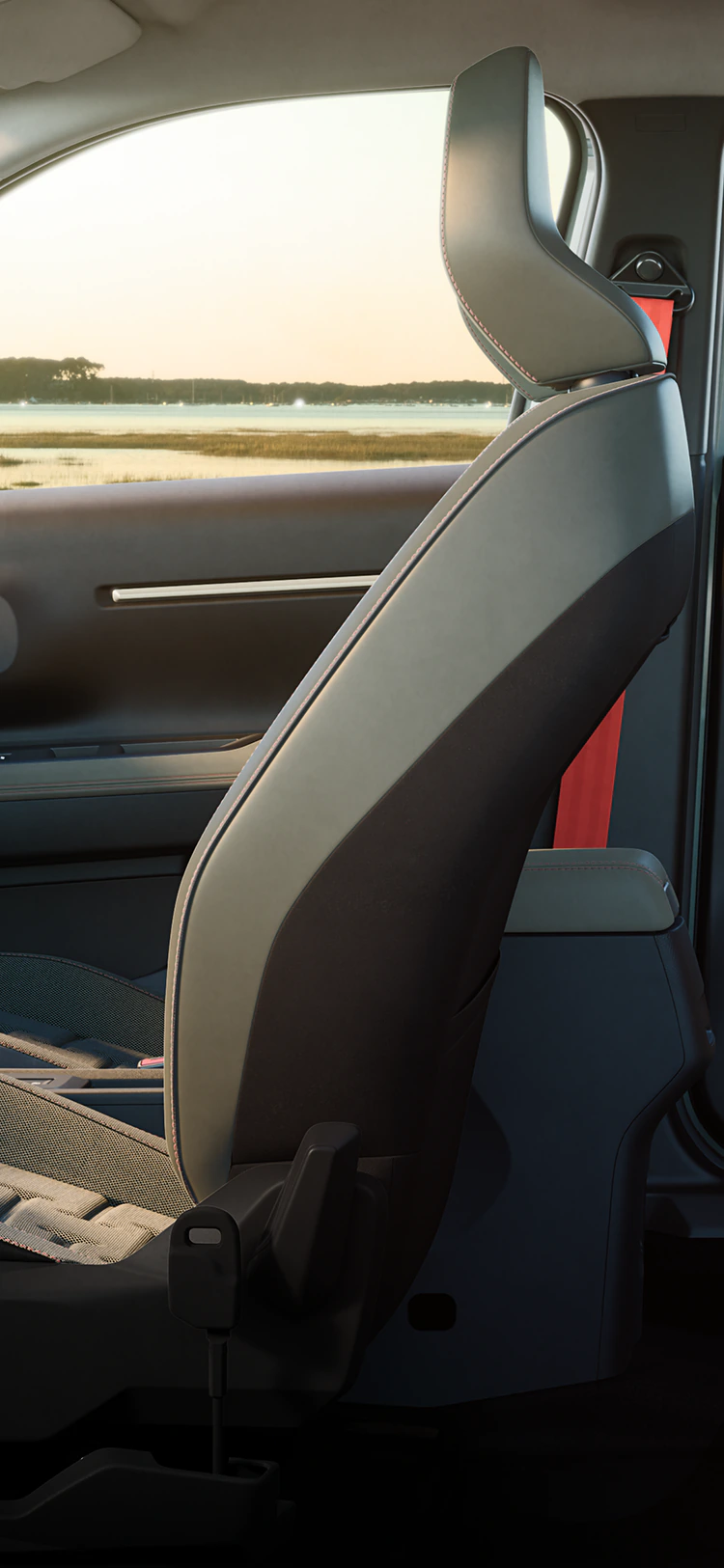 Vista lateral do interior dos bancos do Citroën C3 Outdoor com Advanced Comfort, habitáculo espaçoso de um SUV familiar